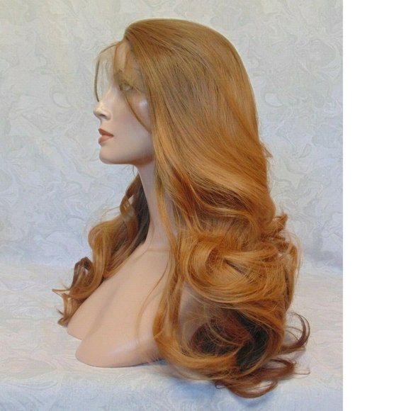 NEW Thick Swiss Lace Front Auburn Ombre Wig main image 6